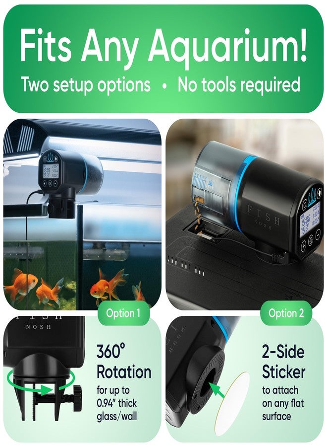 FISHNOSH Automatic Fish Feeder for Aquarium with Digital Thermometer - 2025 Auto Fish Food Dispenser Programmable, Vacation Feeder for Fish, Adjustable Portions, Auto Fish Feeder for Small & Big Tanks - Image 4